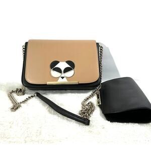 Kate Spade Safari Panda Novelty Leather Crossbody Bag NWOT Extra Flap Tag Deface
